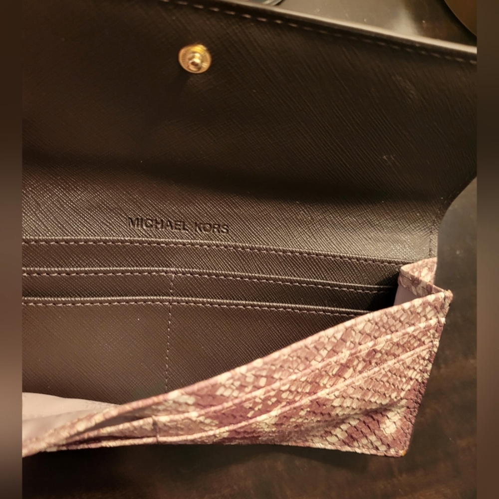 Michael Kors ~ Python Embossed Flat Slim Leather … - image 3